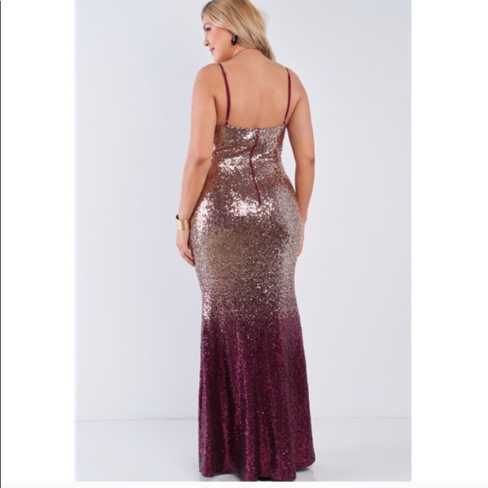 Gold/purple 1X Ombré maxi gown - Picture 6 of 9